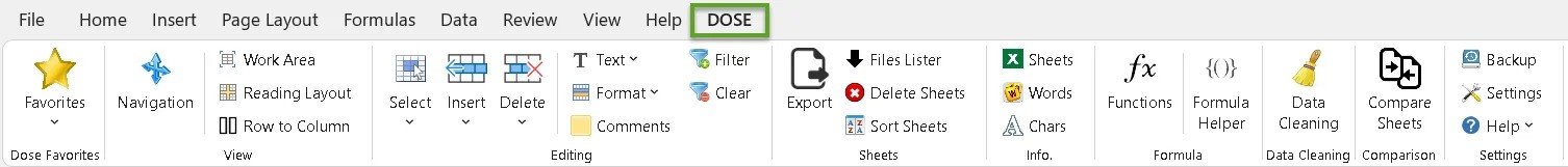 Save time with Dose for Excel Add-In