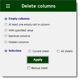 Excel Delete Empty Columns
