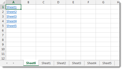 Excel Sheets Hyperlinks