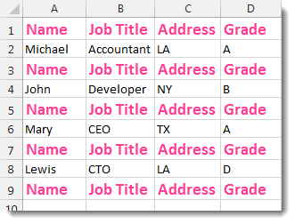 Excel Insert Title Rows