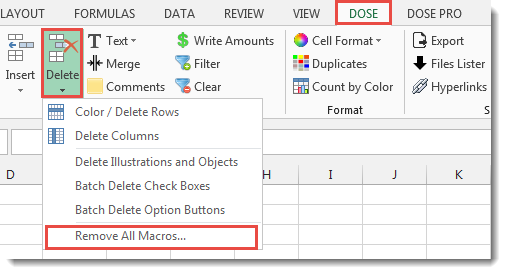 Excel Remove All Macros