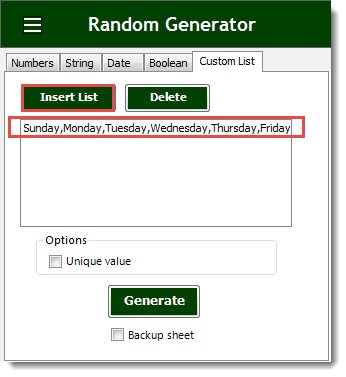 Excel Random Generator