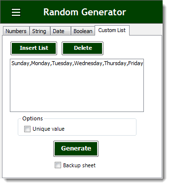 Excel Random Generator