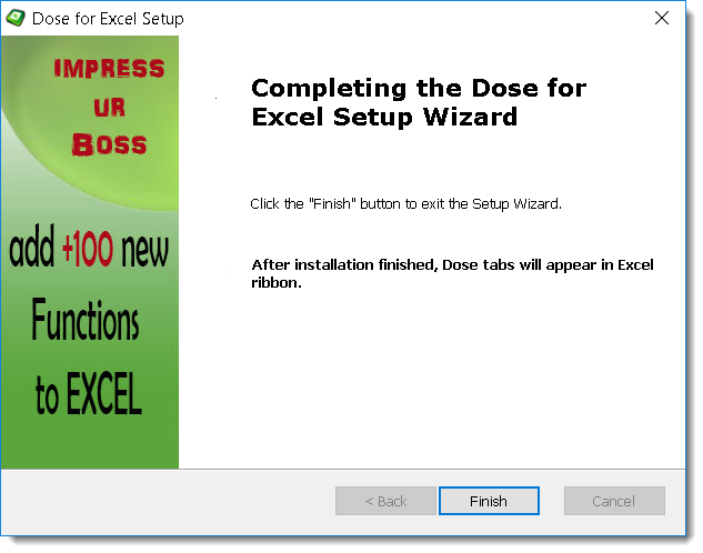 Dose for Excel How to Install